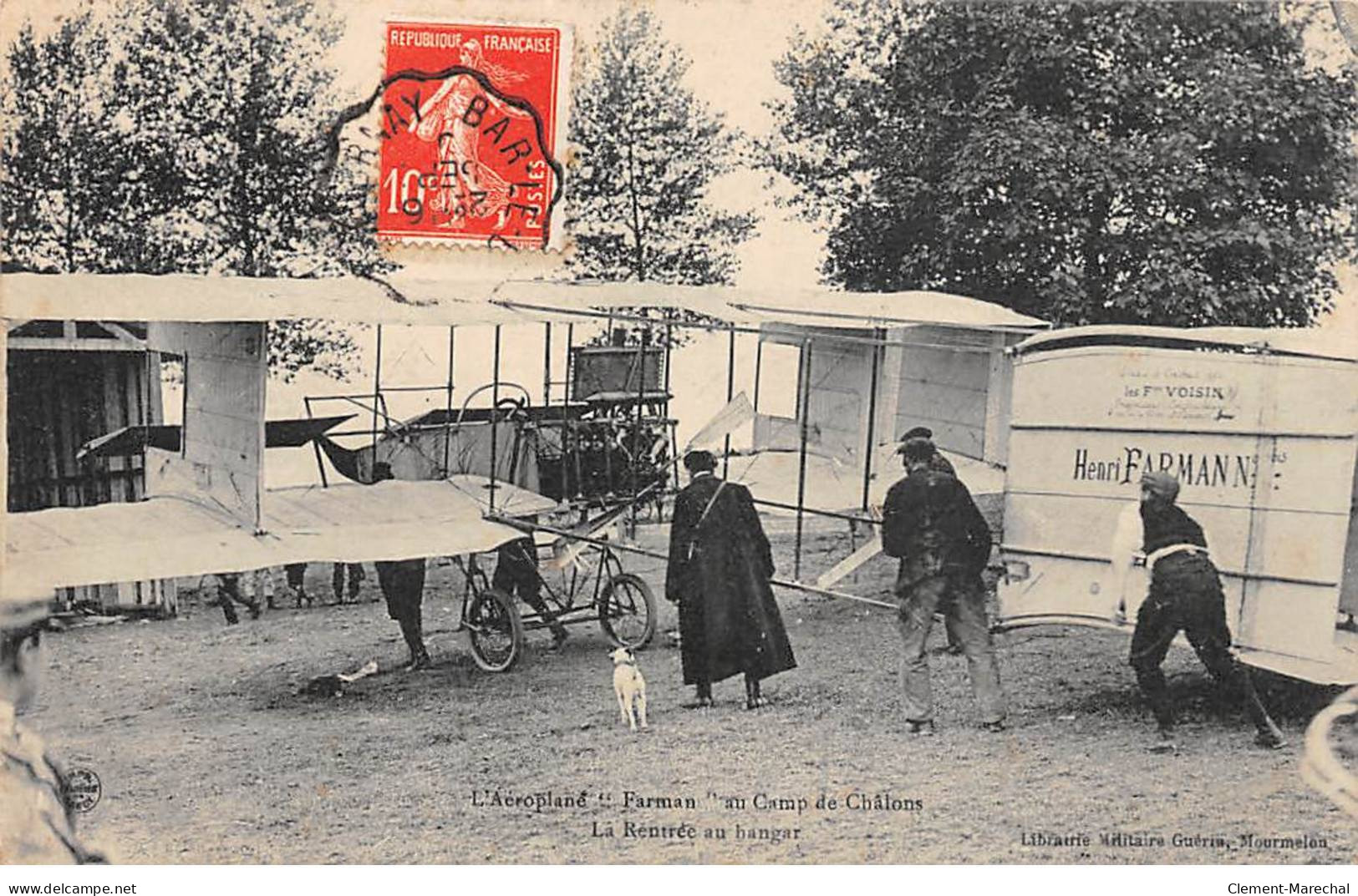 L'Aéroplane " Farman " Au CAMP DE CHALONS - La Rentrée Au Hangar - Très Bon état - Camp De Châlons - Mourmelon