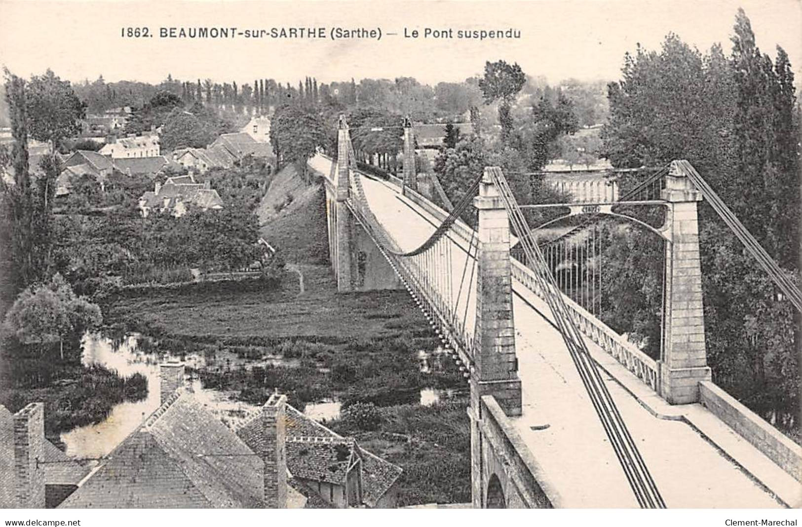 BEAUMONT SUR SARTHE - Le Pont Suspendu - Très Bon état - Beaumont Sur Sarthe