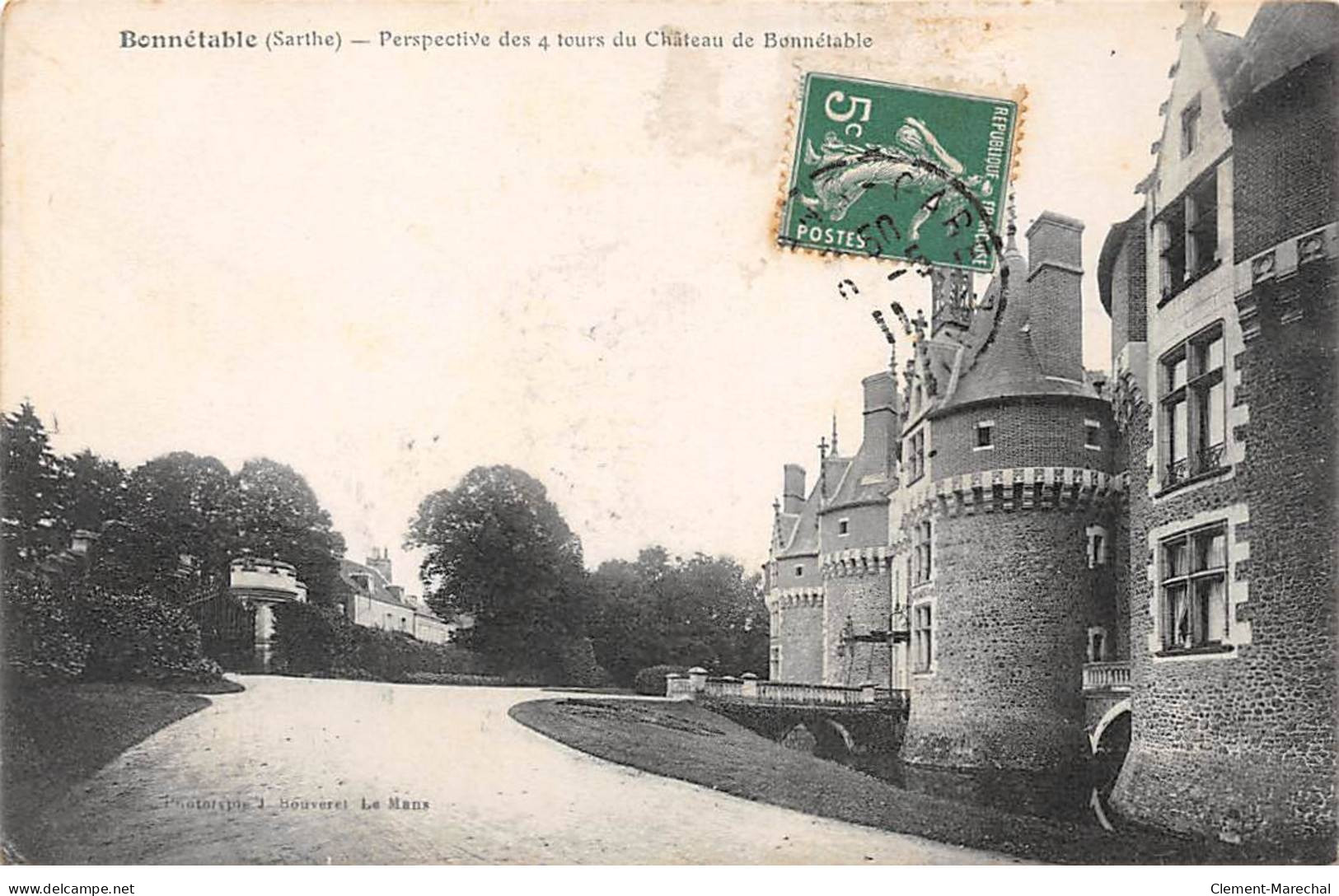 BONNETABLE - Perspective Des 4 Tours Du Château De Bonnétable - état - Bonnetable