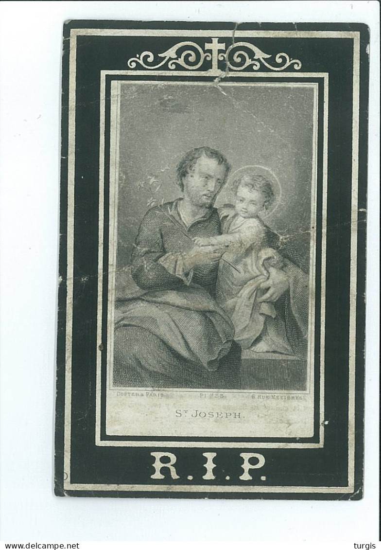PIERRE VANNESTE RENTIER BOUCHER + 1888 47 ANS IMP VERLY DUBAR LILLE - Devotion Images