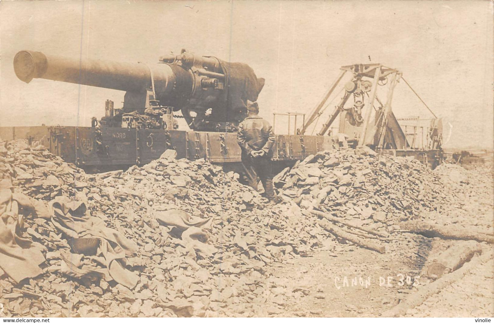 P-24-Mi-Is-2308 : CARTE-PHOTO. MATERIEL MILITAIRE CANON SUR RAIL - Ausrüstung