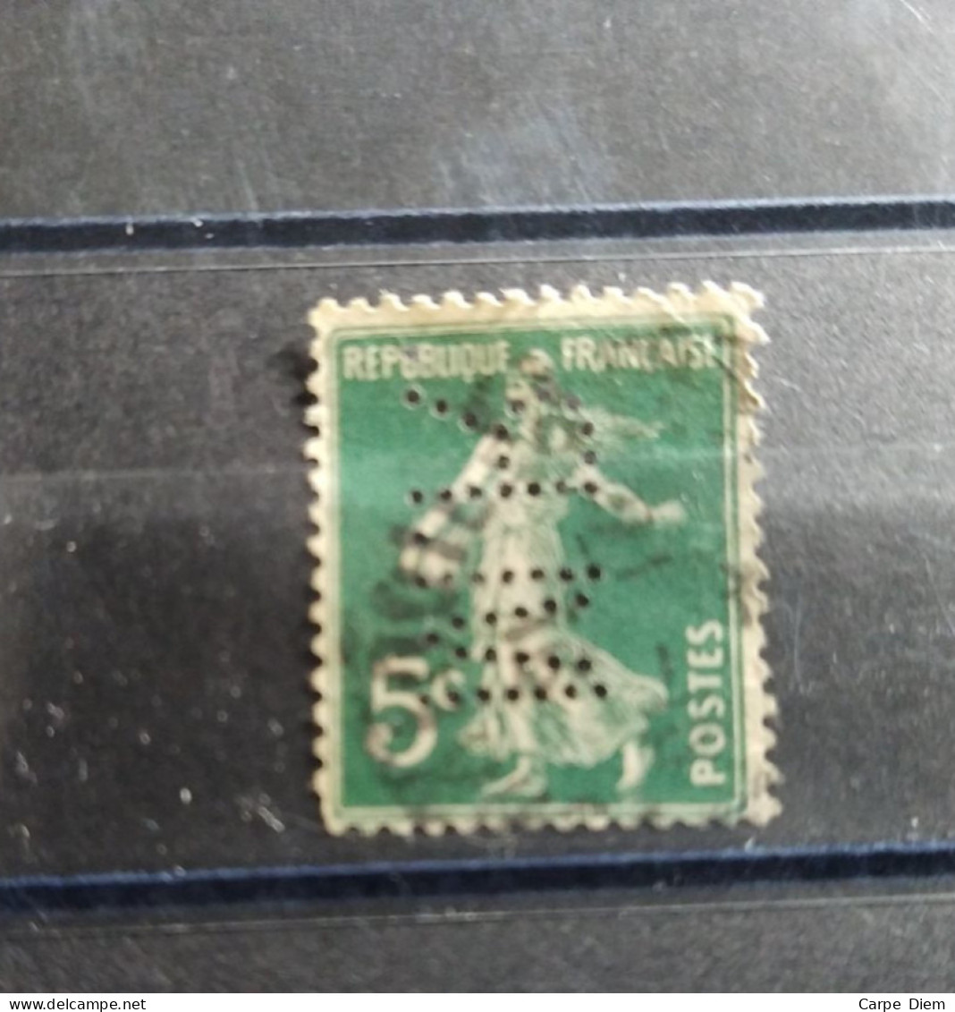 FRANCE M.R.110 TIMBRE MR110 INDICE 6 SUR 137 PERFORE PERFORES PERFIN PERFINS PERFORATION PERCE LOCHUNGG - Used Stamps