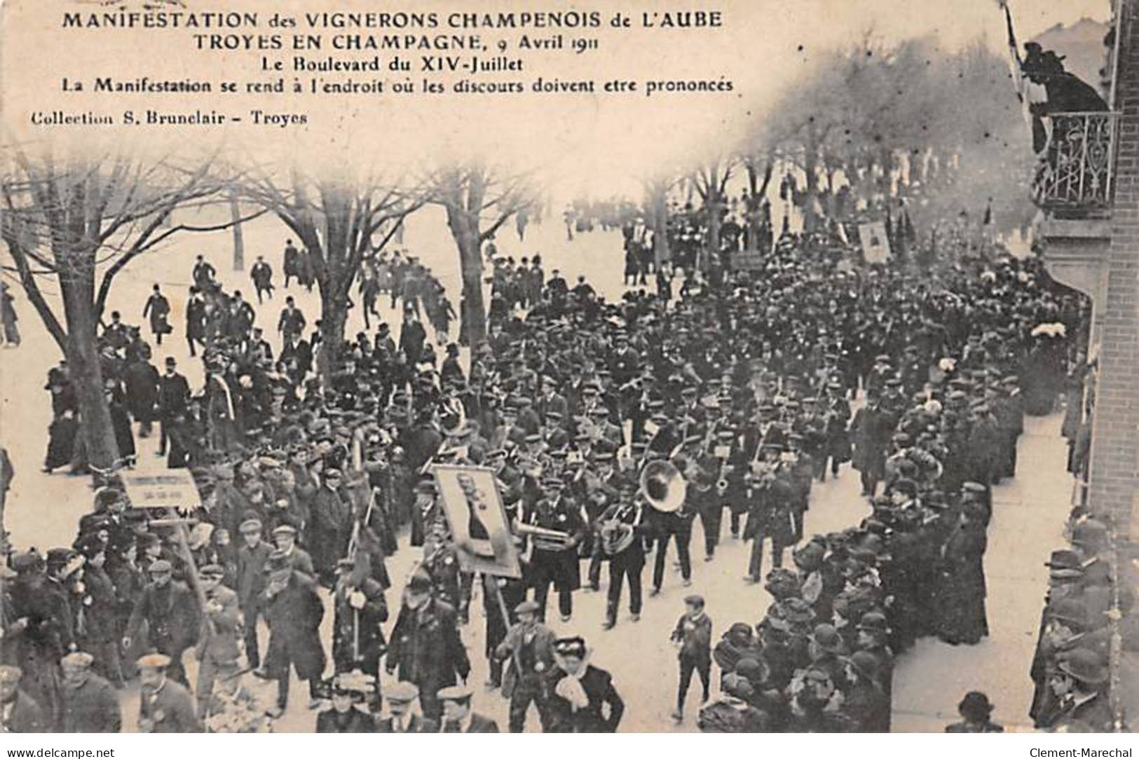 Manifestation Des Vignerons Champenois De L'Aube - TROYES EN CHAMPAGNE - 9 Avril 1911 - Très Bon état - Troyes