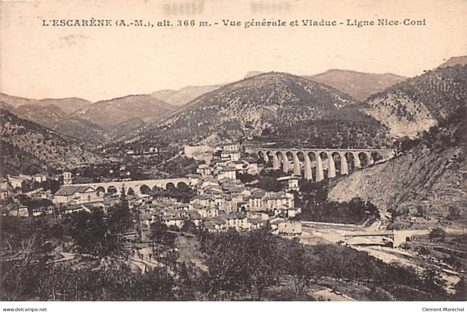L'ESCARENE - Vue Générale Et Viaduc - Ligne Nice Coni - Très Bon état - L'Escarène