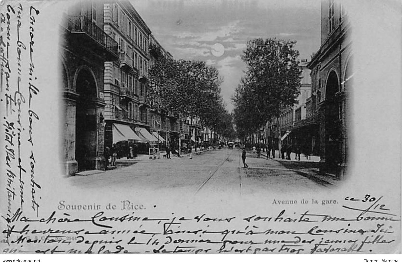 Souvenir De NICE - Avenue De La Gare - état - Other & Unclassified