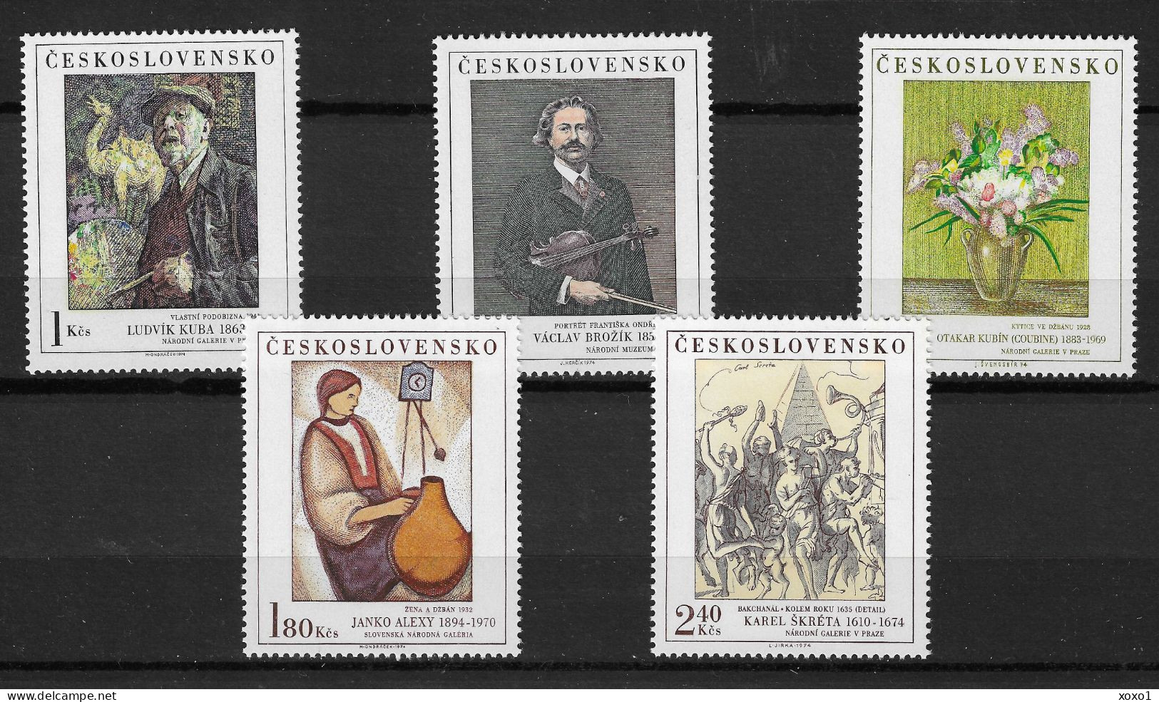 Czechoslovakia 1974 MiNr. 2232 - 2236 National Galleries (IX)  Art, Painting 5v  MNH**  5.00 € - Unused Stamps