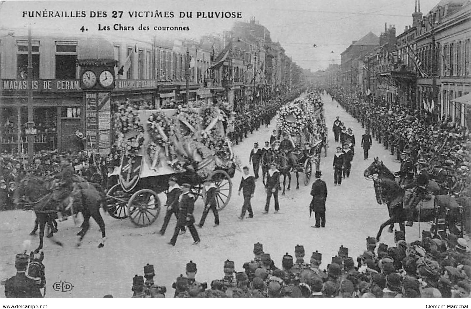 CALAIS - Funérailles Des 27 Victimes Du Pluviose - Les Chars Des Couronnes - Très Bon état - Calais