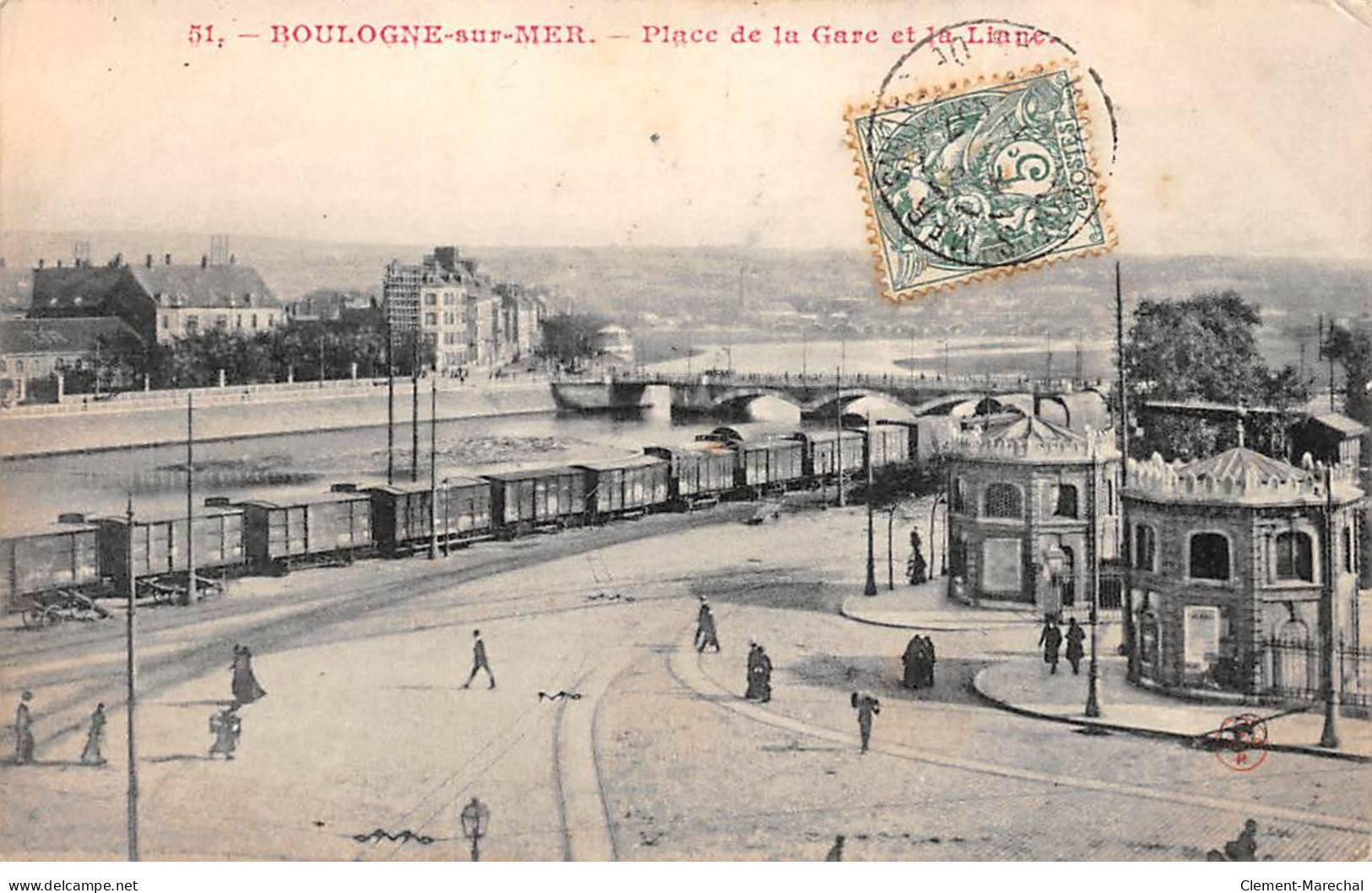 BOULOGNE SUR MER - Place De La Gare Et La Ligne - état - Boulogne Sur Mer