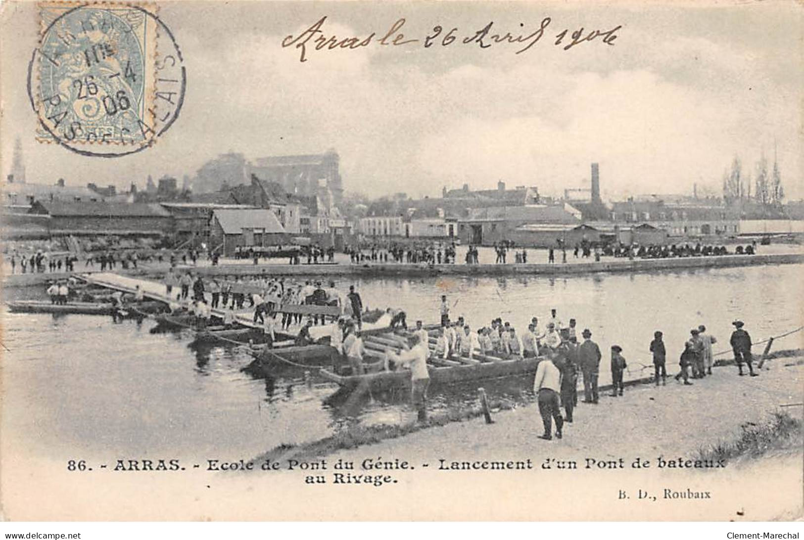 ARRAS - Ecole De Pont Du Génie - Lancement D'un Pont De Bateaux Au Rivage - Très Bon état - Arras