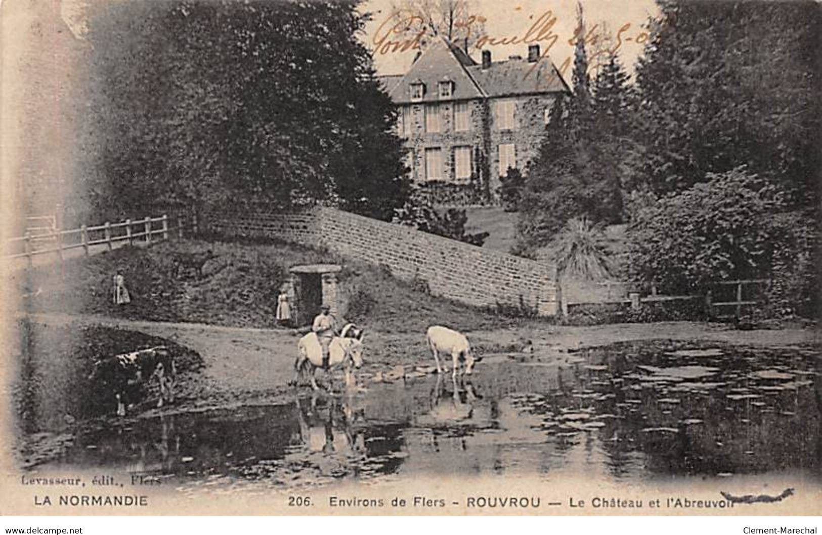 Environs De Flers - ROUVROU - Le Château Et L'Abreuvoir - Très Bon état - Autres & Non Classés