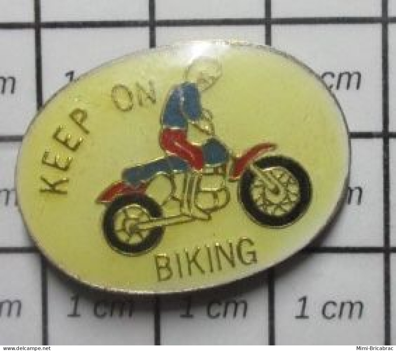 711E Pin's Pins / Beau Et Rare / MOTOS / MOTARD KEEP ON BIKING And Polluting The Planet ! - Motorfietsen