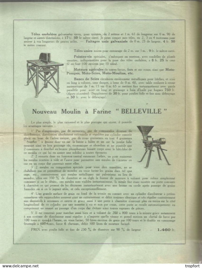 Feuillet Publicitaire  AGRICULTURE Agricole  1927 Belleville BUZANCAIS   Pompe Semoir - Publicités