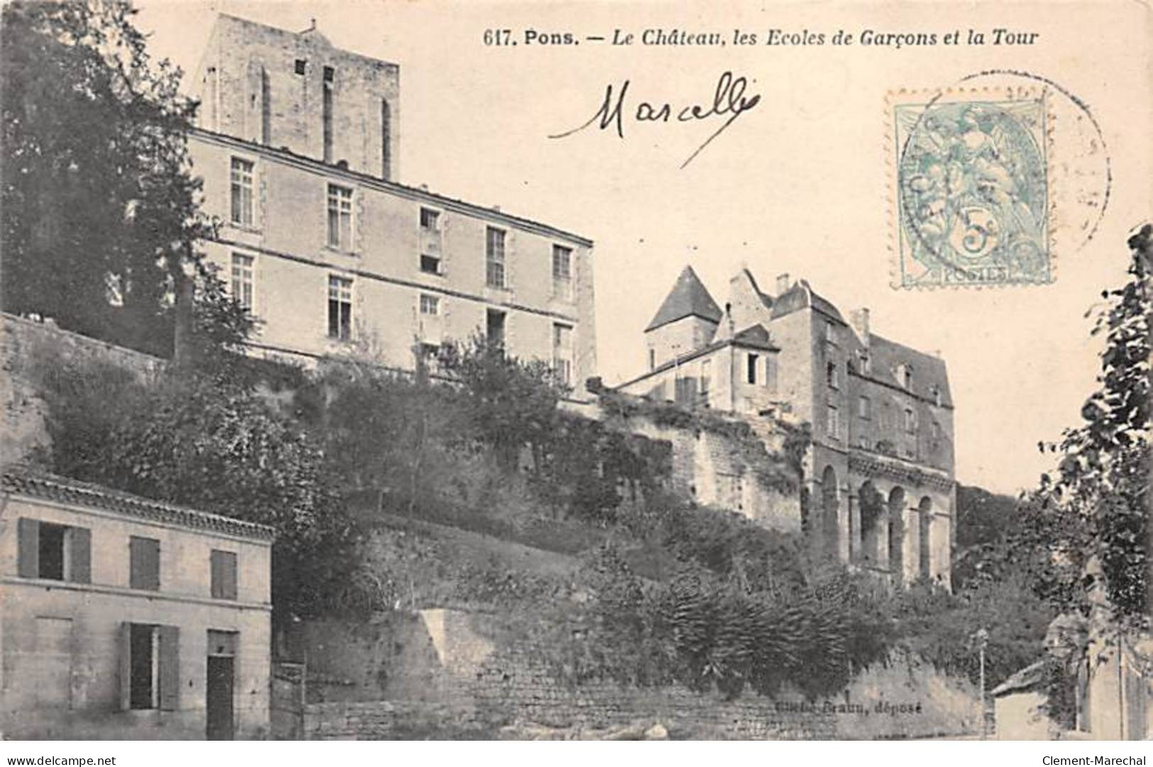 PONS - Le Château - Les Ecoles De Garçons Et La Tour - Très Bon état - Pons
