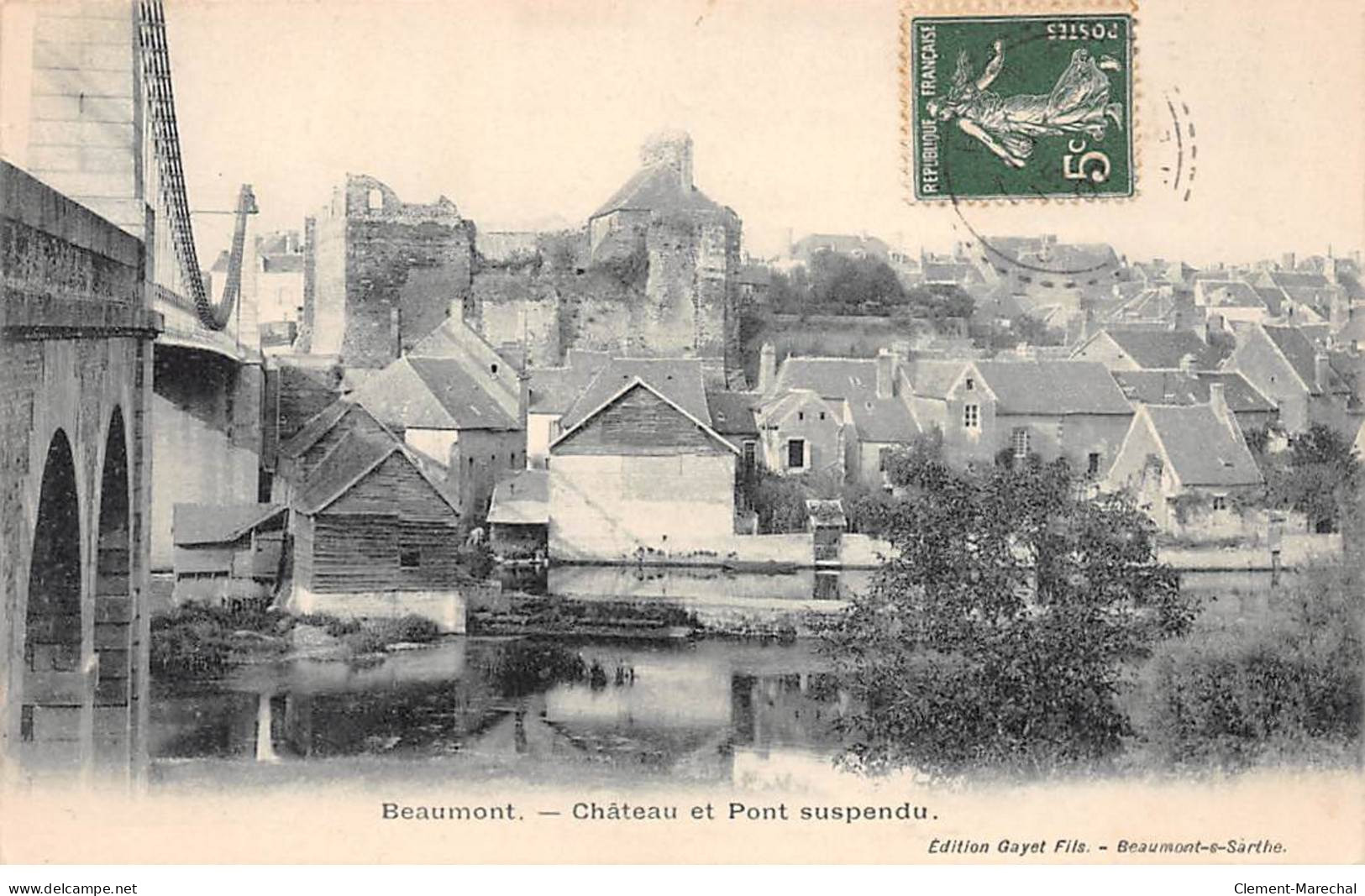 BEAUMONT - Château Et Pont Suspendu - Très Bon état - Beaumont Sur Sarthe