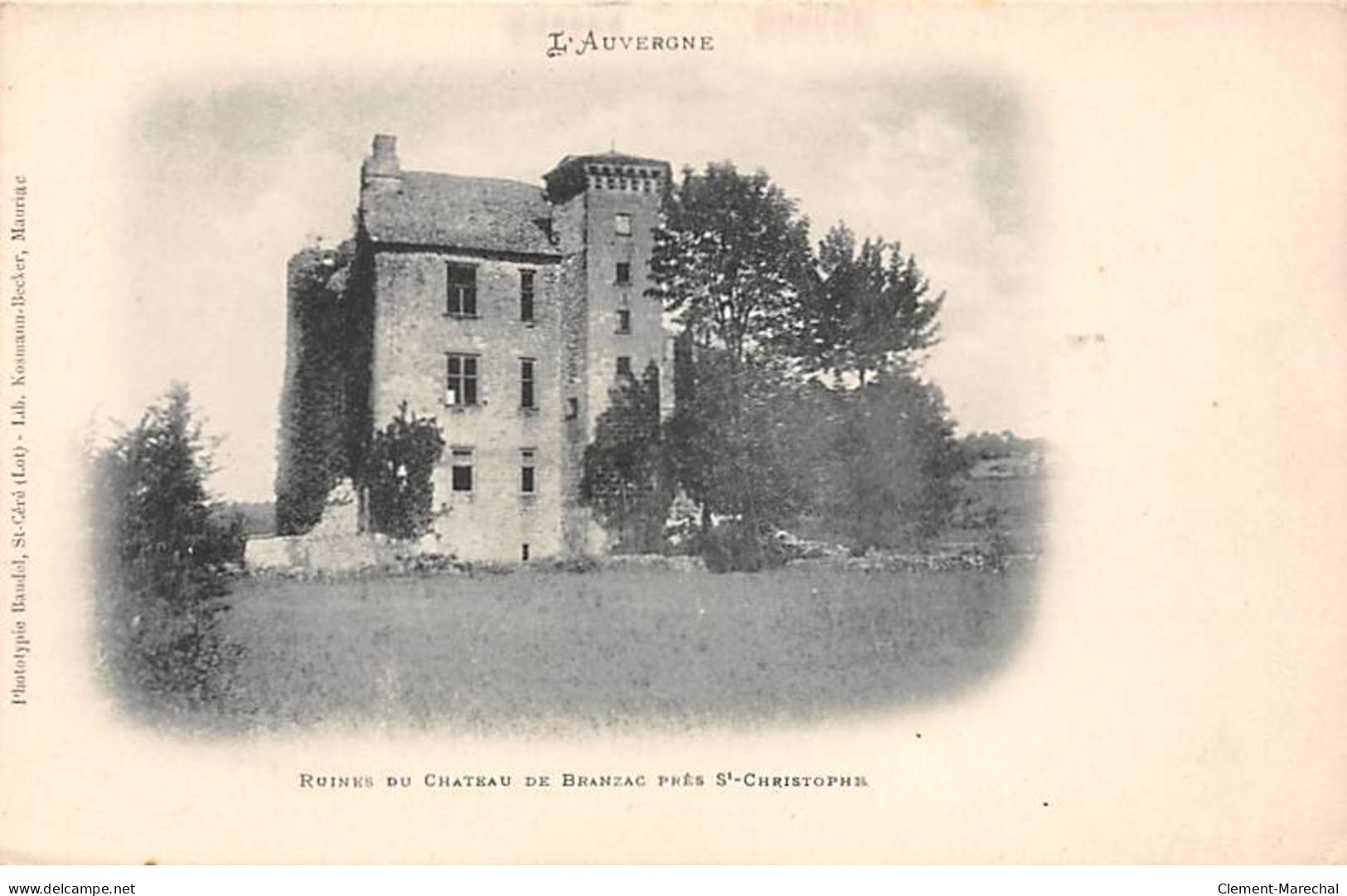 Ruines Du Chateau De BRANZAC Près Saint Christophe - Très Bon état - Autres & Non Classés