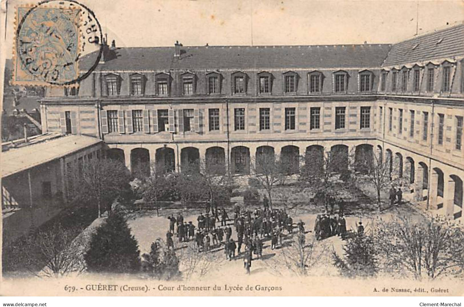 GUERET - Cour D'honneur Du Lycée De Garçons - Très Bon état - Guéret