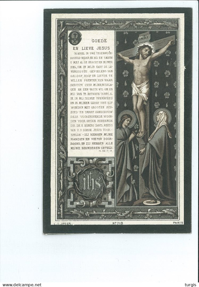 PETRUS J DE SCHUYTER WED E MARTENS EN F LAMBRECHT ° HANSBEKE ( NEVELE ) 1811 ER + 1885 DRUK GENT VANDERMEULEN - Devotion Images