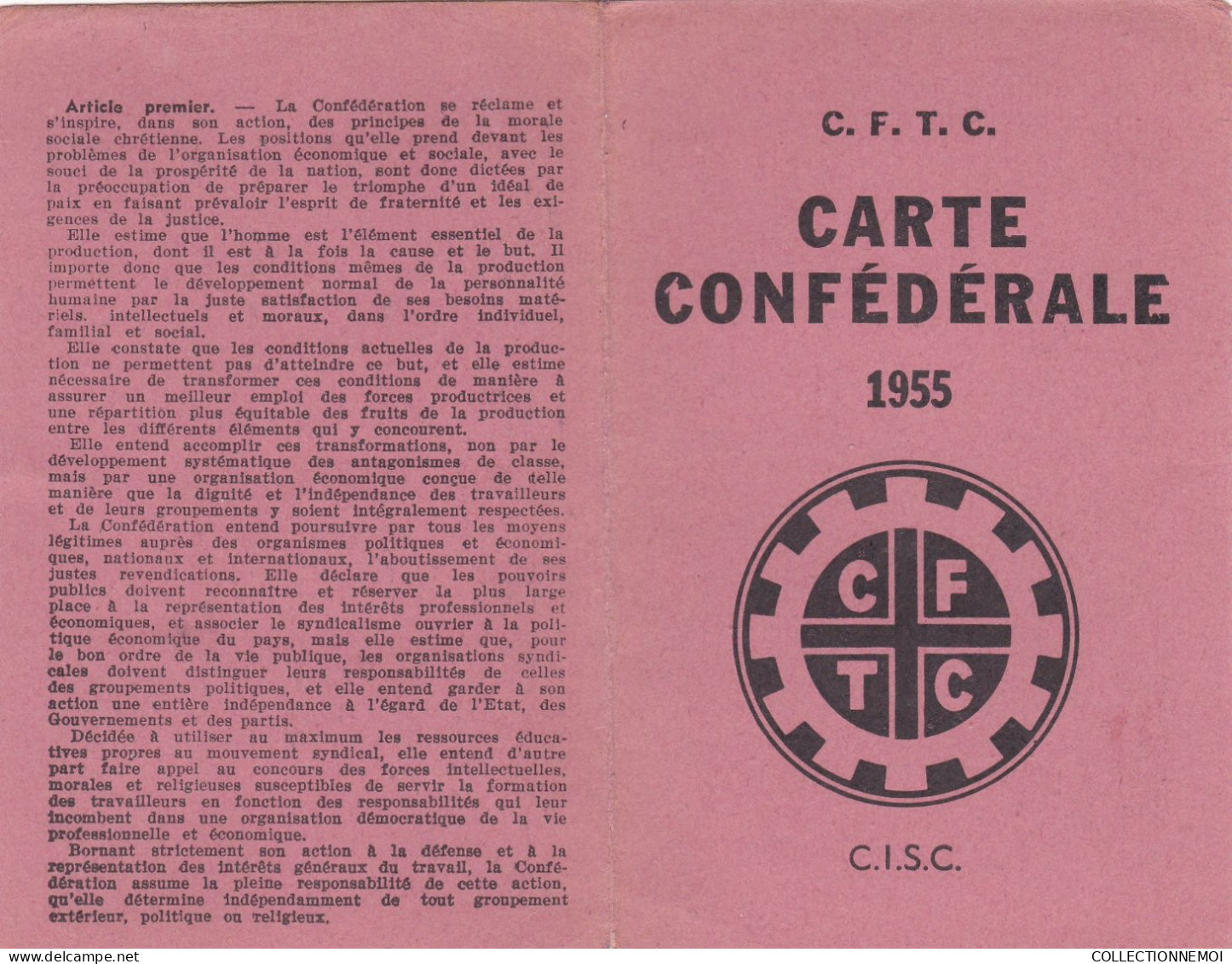 Carte C.F.T.C.,,,1955 Avec Vignettes - Documents Historiques