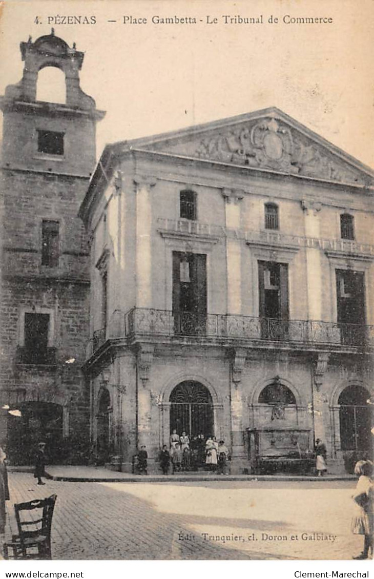 PEZENAS - Place Gambetta - Le Tribunal De Commerce - Très Bon état - Pezenas