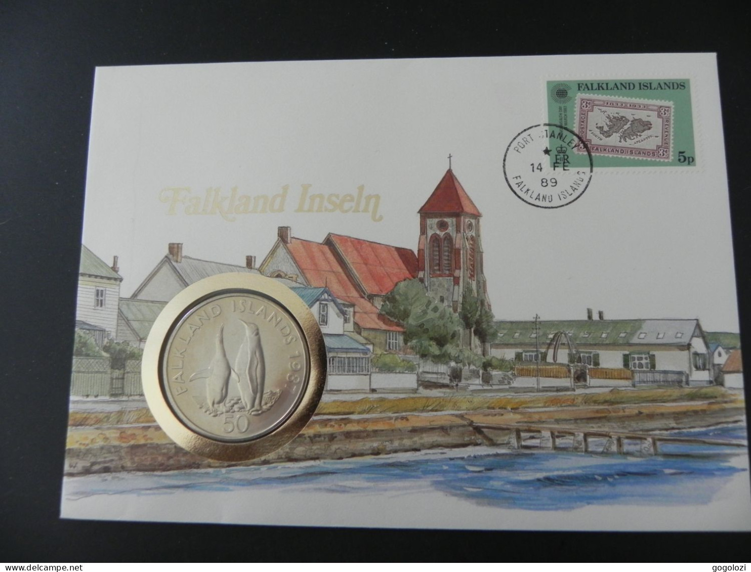 Falkland Islands 50 Pence 1987 - Numis Letter 1989 - Falkland