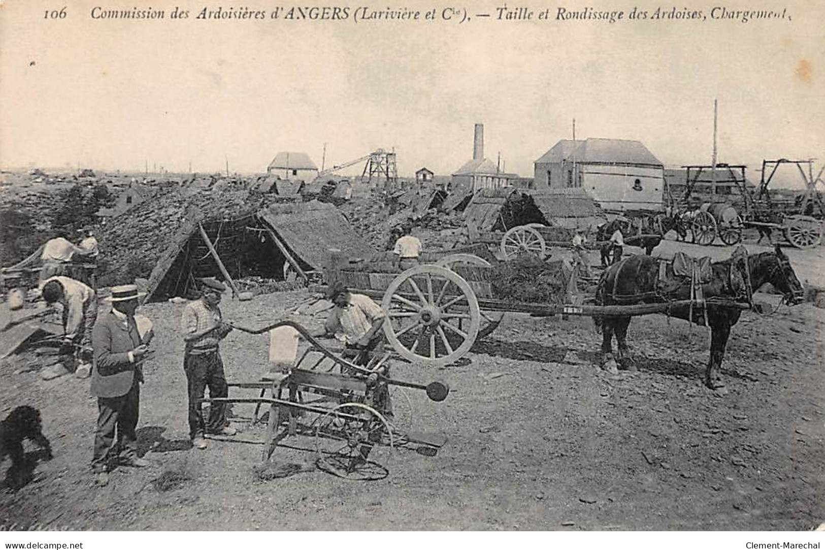 Commission Des Ardoisières D'ANGERS - Taille Et Rondissage Des Ardoises, Chargement - Très Bon état - Angers