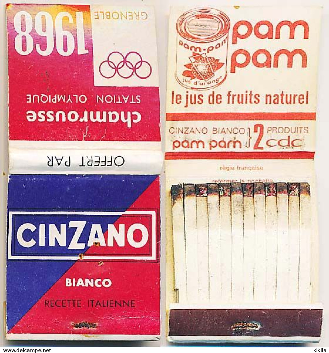 Pochette D'allumettes CINZANO PAM PAM CHAMROUSSE (1) Xèmes Jeux Olympiques D'Hiver De GRENOBLE 1968 Olympic Games 68 - Matchboxes