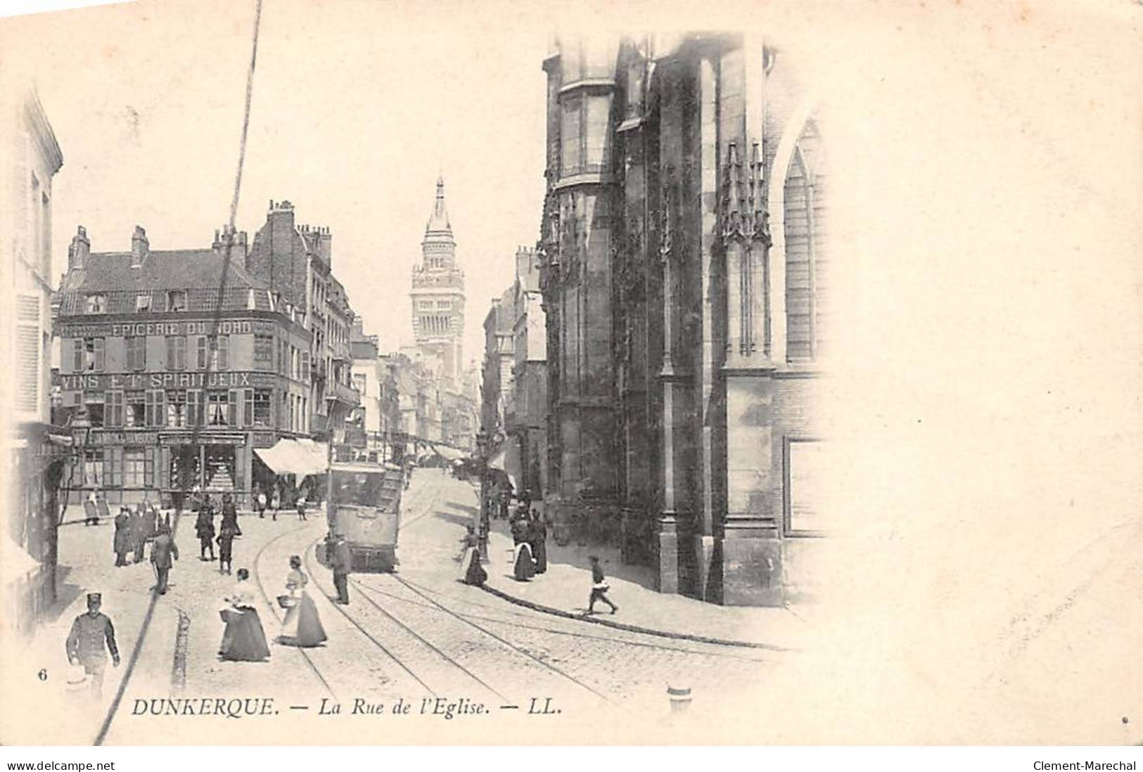 DUNKERQUE - La Rue De L'Eglise - Très Bon état - Dunkerque