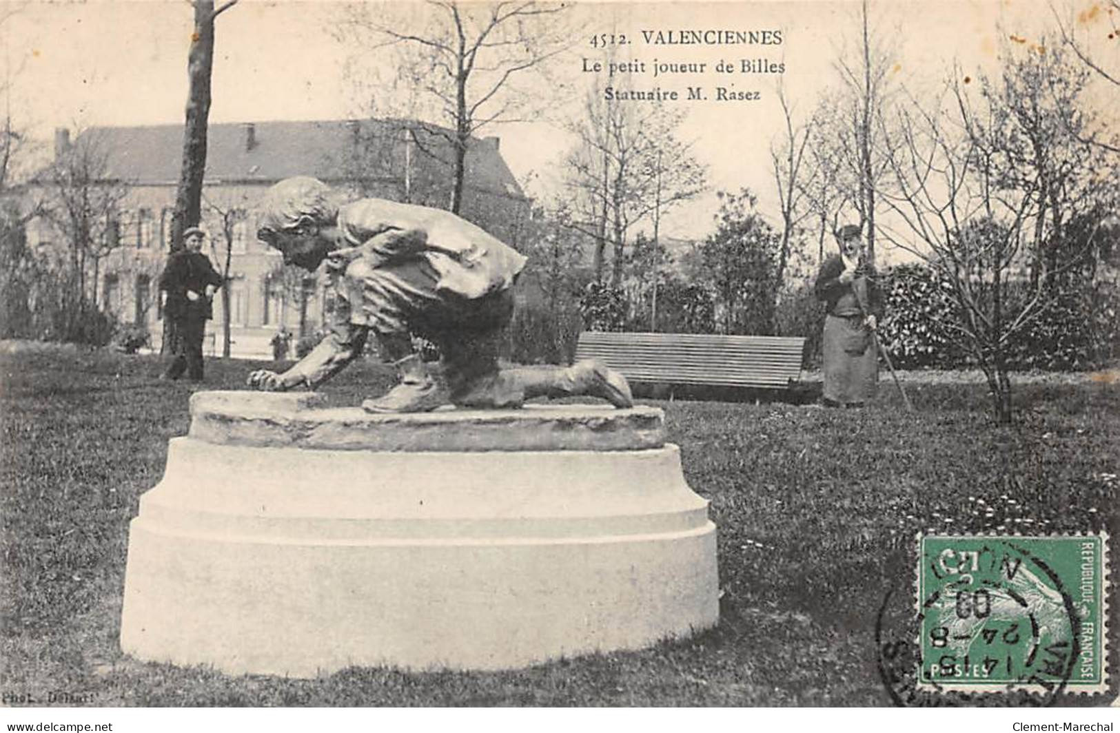 VALENCIENNES - Le Petit Joueur De Billes - Statuaire De M. Rasez - Très Bon état - Valenciennes