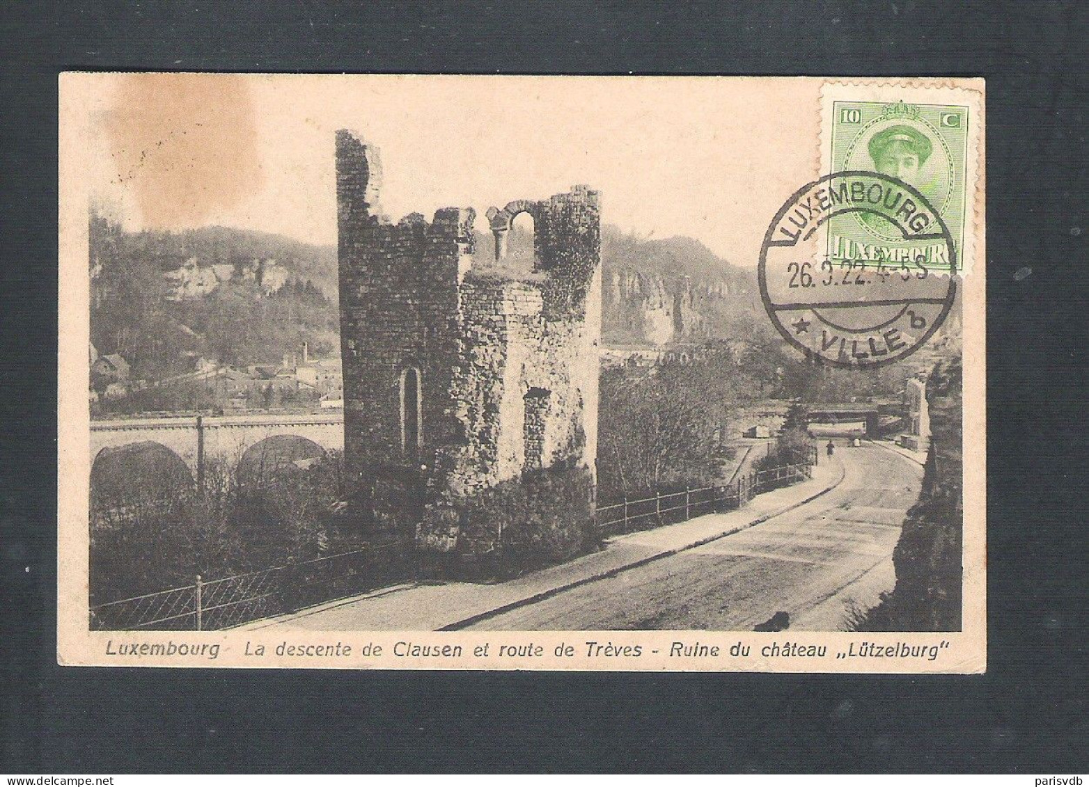 LUXEMBOURG - LA DESCENTE DE CLAUSEN ET ROUTE DE TREVES - RUINE DU CHATEAU "LUTZELBURG"  (L 202) - Autres & Non Classés