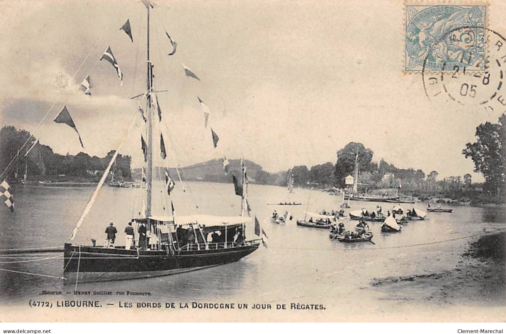 LIBOURNE - Les Bords De La Dordogne Un Jour De Régates - Très Bon état - Libourne
