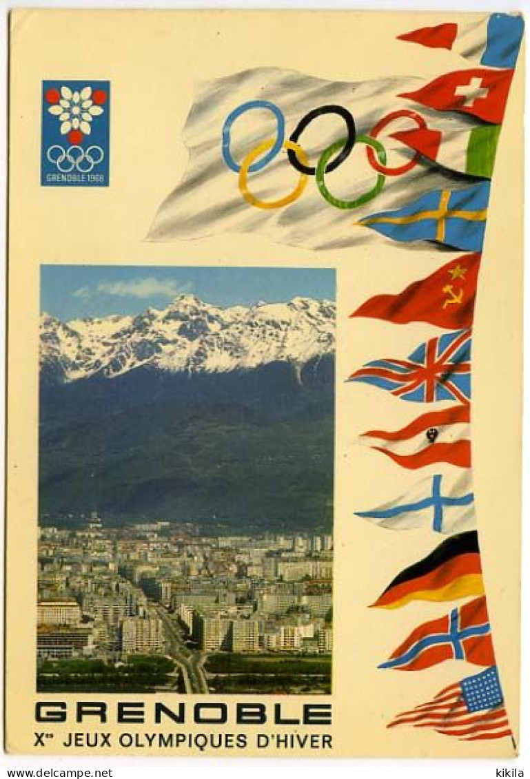 CPSM 10,5 X 15  Xèmes Jeux Olympiques D'Hiver De GRENOBLE 1968  Grenoble Vue Générale  Et Belledonne - Grenoble