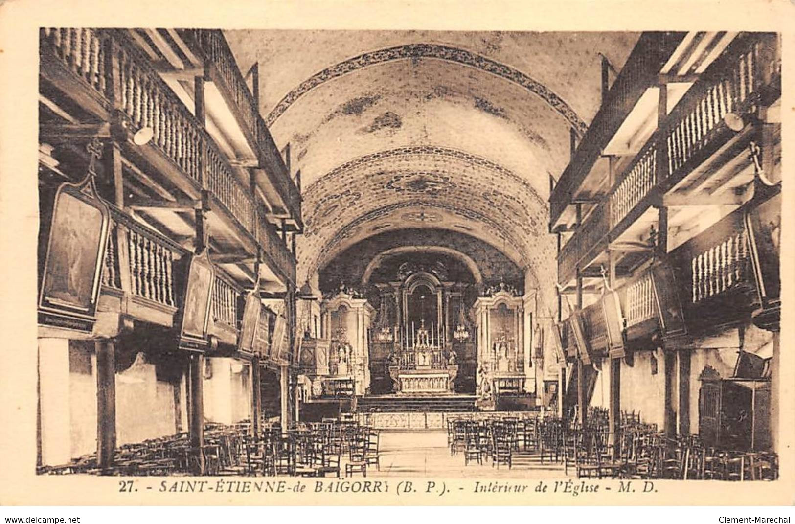 SAINT ETIENNE DE BAIGORRY - Intérieur De L'Eglise - Très Bon état - Saint Etienne De Baigorry