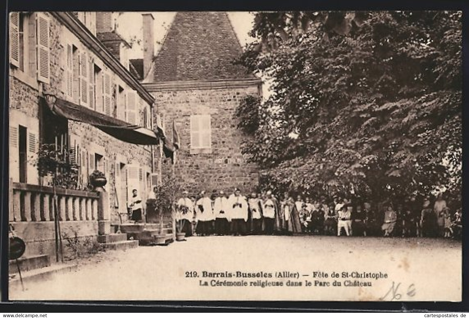 CPA Barrais-Bussoles, Fête De St-Christophe, La Cérémonie Religieuse Dans Le Parc Du Château  - Other & Unclassified