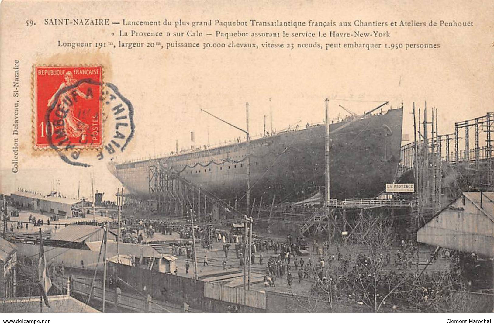 SAINT NAZAIRE - Lancement Du Plus Grand Paquebot Transatlantique Français - Très Bon état - Saint Nazaire