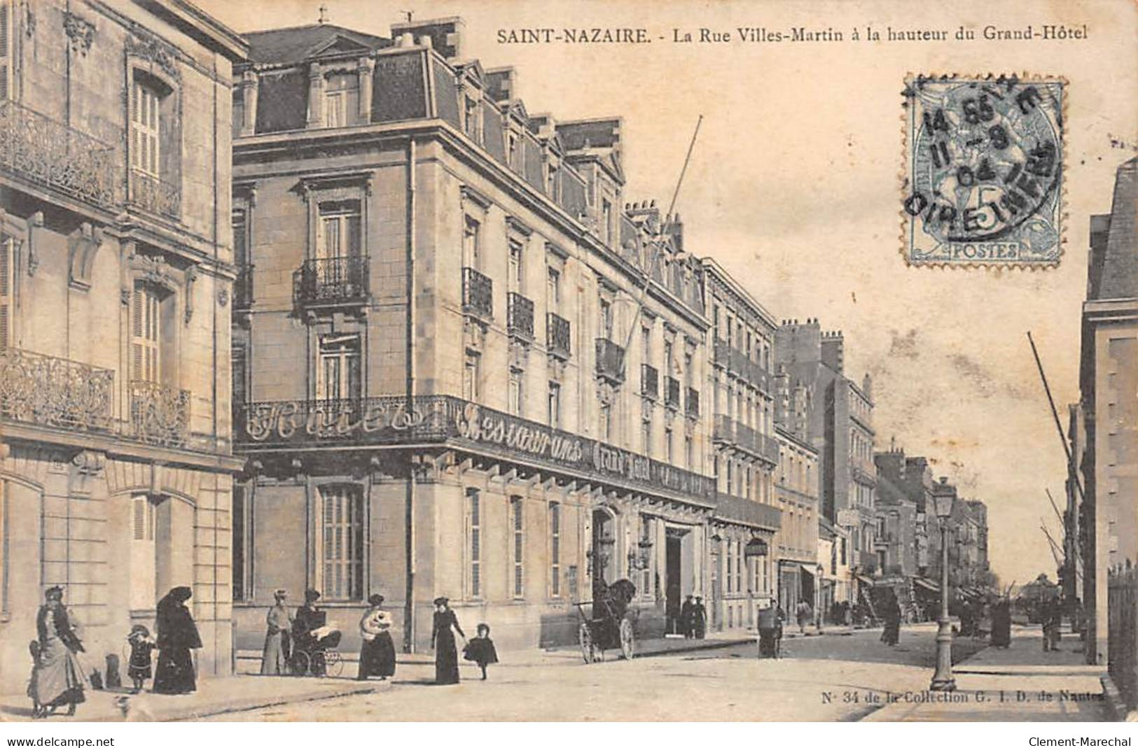 SAINT NAZAIRE - La Rue Villes Martin à La Hauteur Du Grand Hôtel - Très Bon état - Saint Nazaire