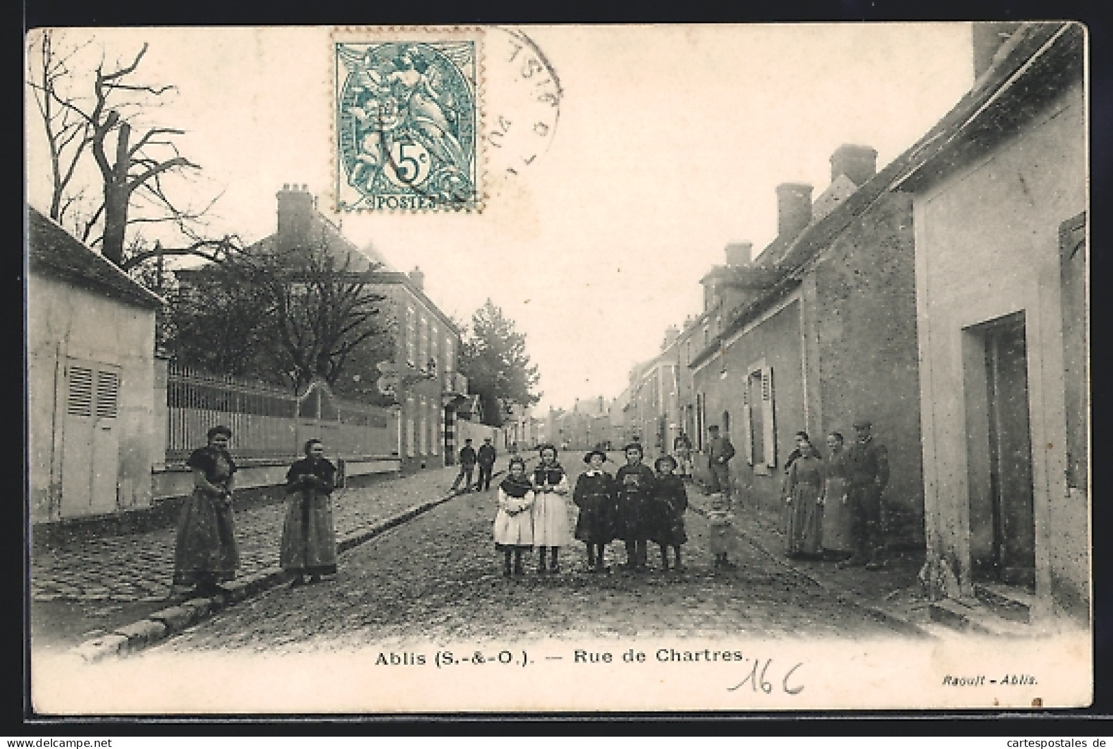 CPA Ablis, Rue De Chartres, Vue De La Rue  - Ablis