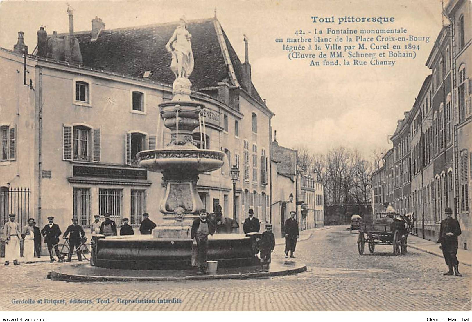 TOUL - La Fontaine Monumentale En Marbre Blanc De La Place Croix En Bourg - Très Bon état - Toul