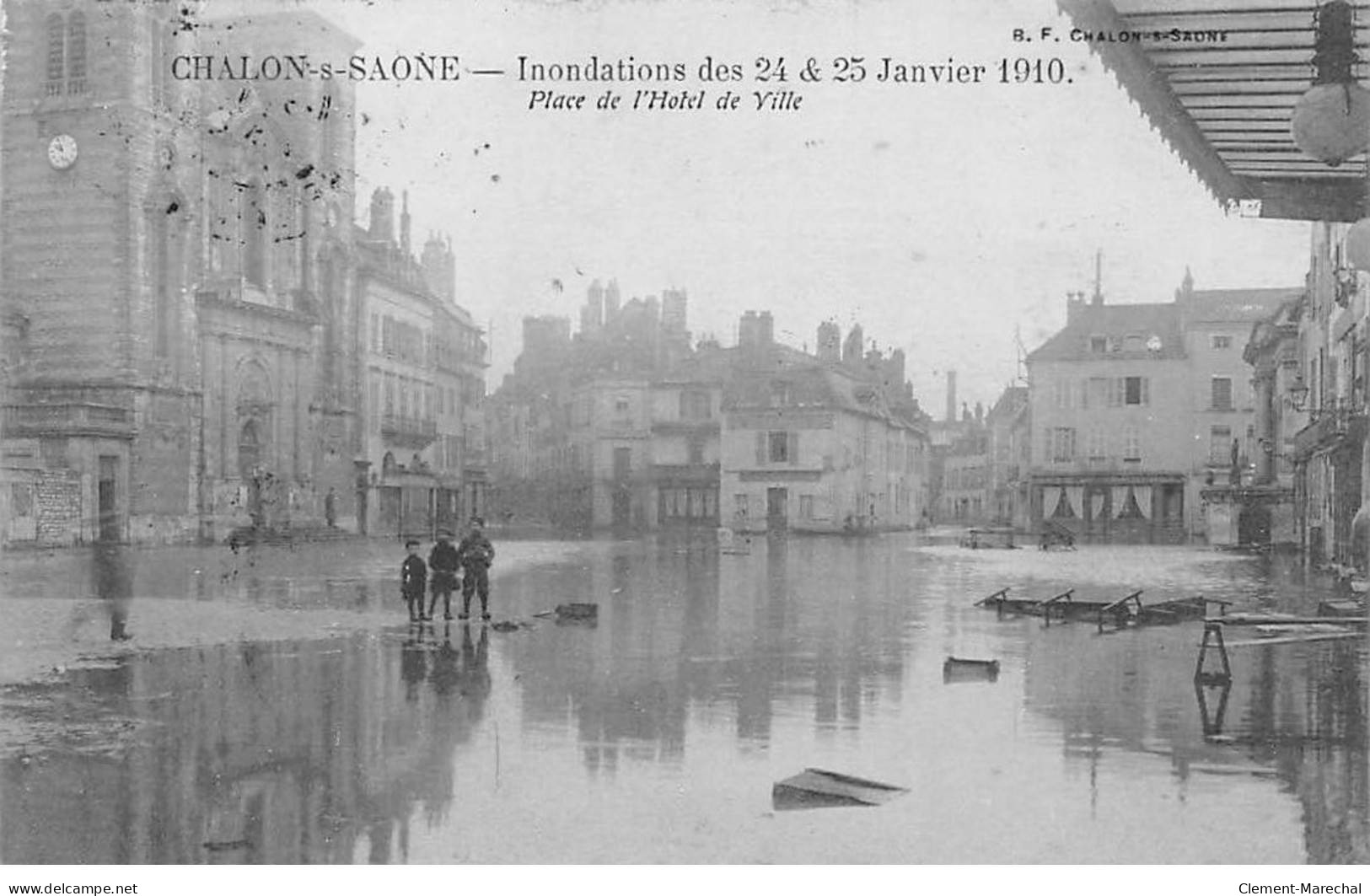 CHALON SUR SAONE - Inondations 1910 - Place De L'Hôtel De Ville - Très Bon état - Chalon Sur Saone