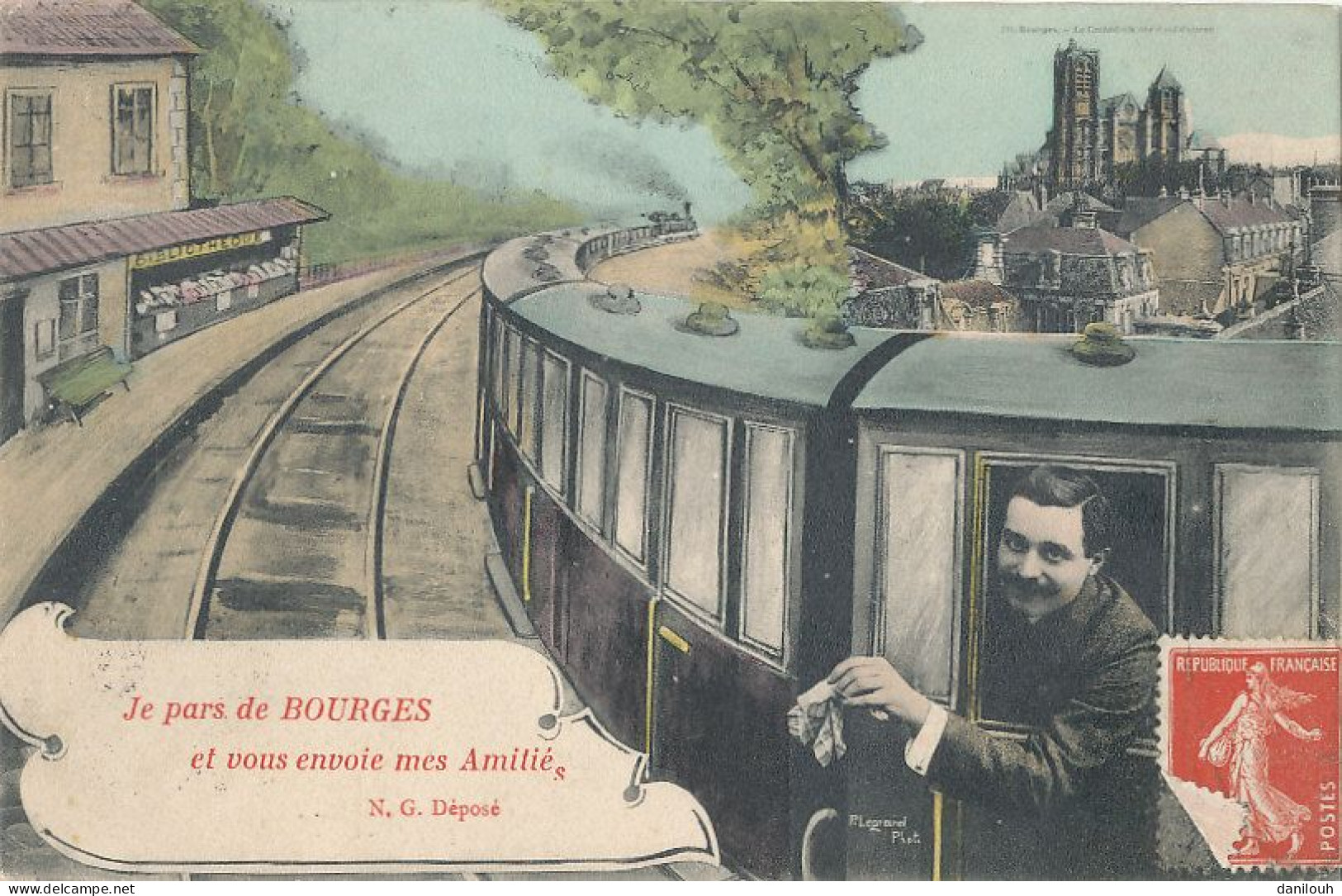 18 // Je Pars De BOURGES Et Vous Envoie Mes Amitiés  / TRAIN - Bourges
