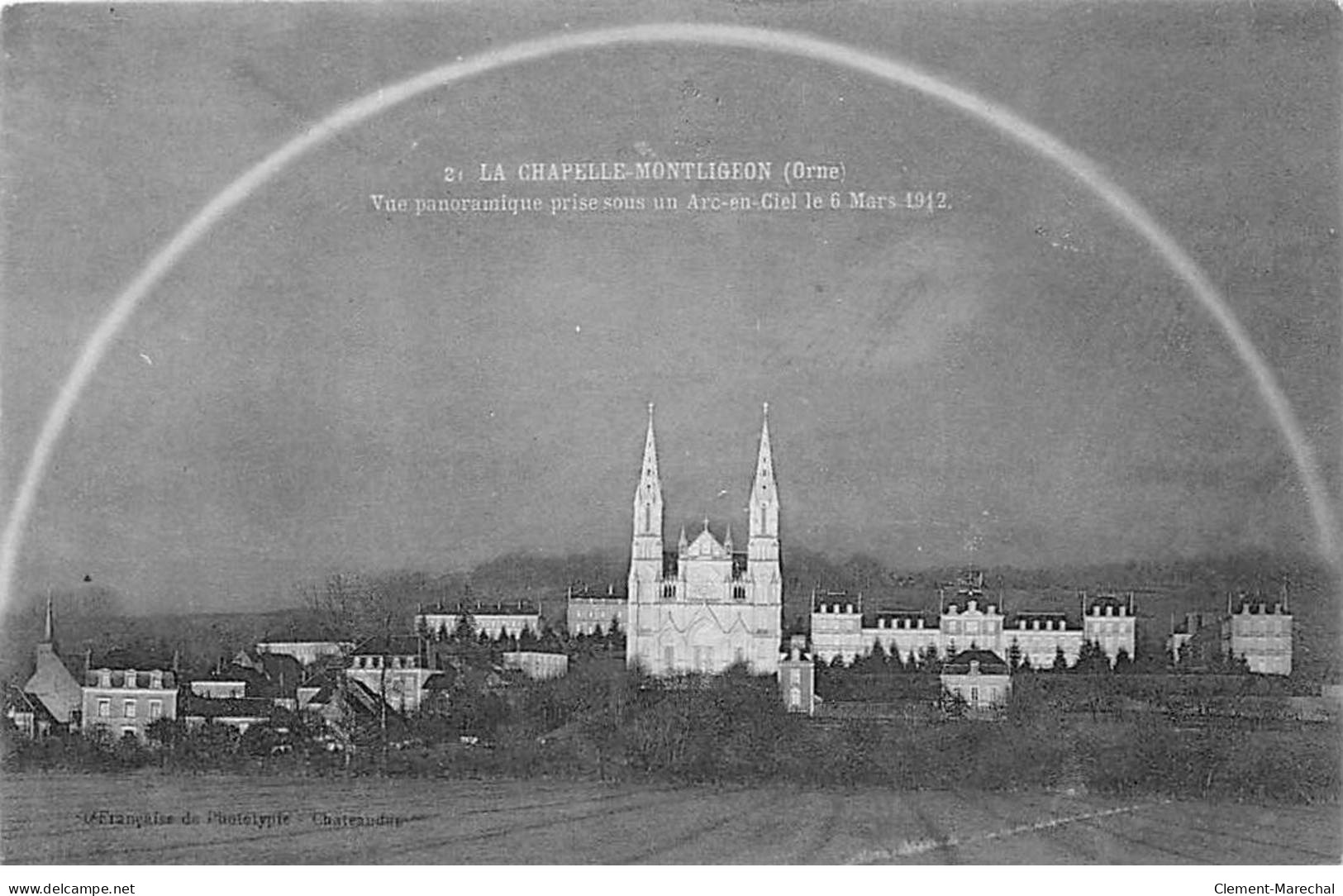 LA CHAPELLE MONTLIGEON - Vue Panoramique Prise Sous Un Arc En Ciel Le 6 Mars 1912 - état - Sonstige & Ohne Zuordnung