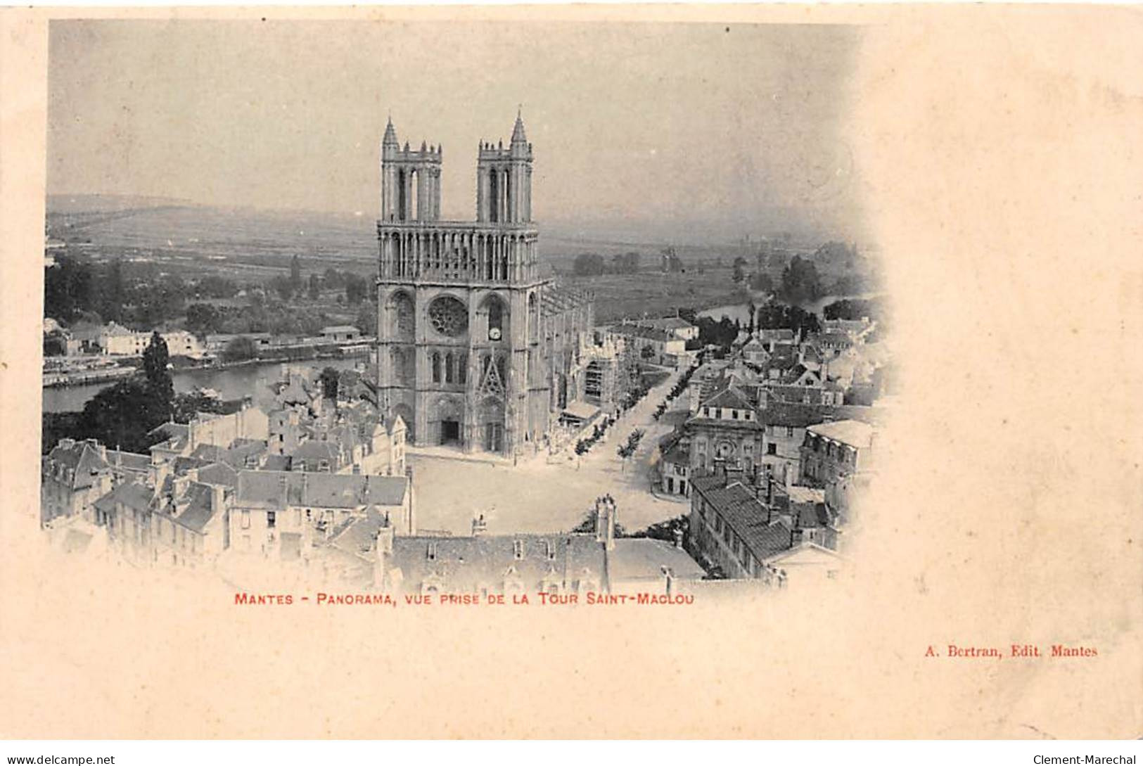 MANTES - Panorama, Vue Prise De La Tour Saint Maclou - Très Bon état - Mantes La Ville