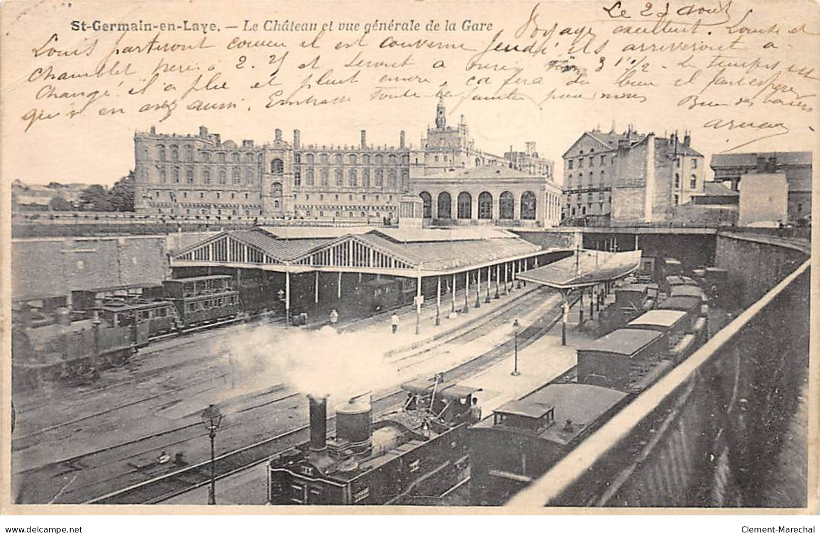 SAINT GERMAIN EN LAYE - Le Château Et Vue Générale De La Gare - Très Bon état - St. Germain En Laye (Schloß)