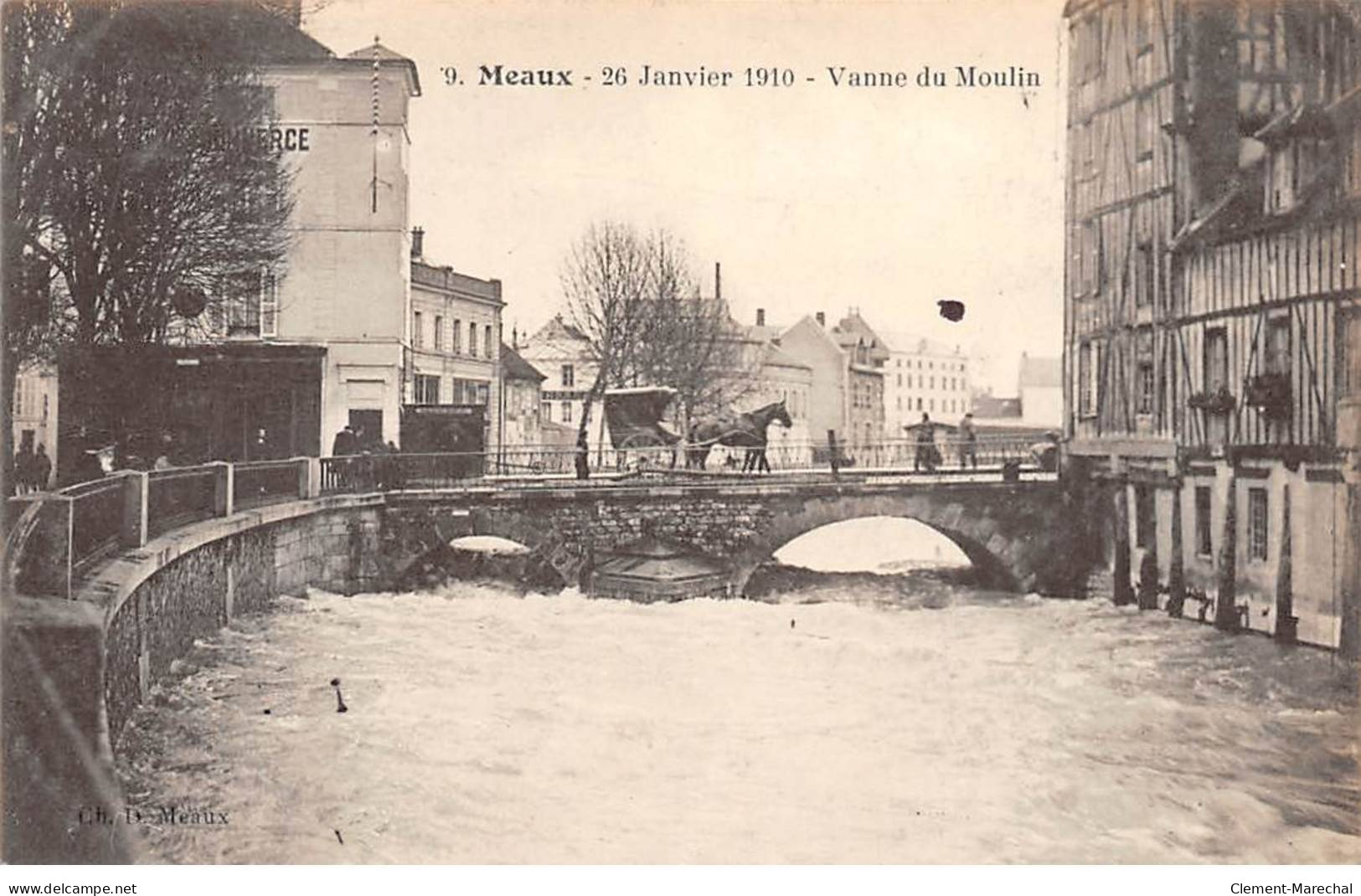 MEAUX - 26 Janvier 1910 - Vanne Du Moulin - Très Bon état - Meaux