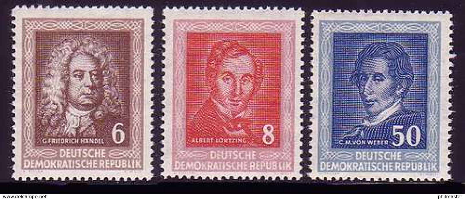 308-310 Komponisten 1952, Satz Postfrisch ** - Unused Stamps