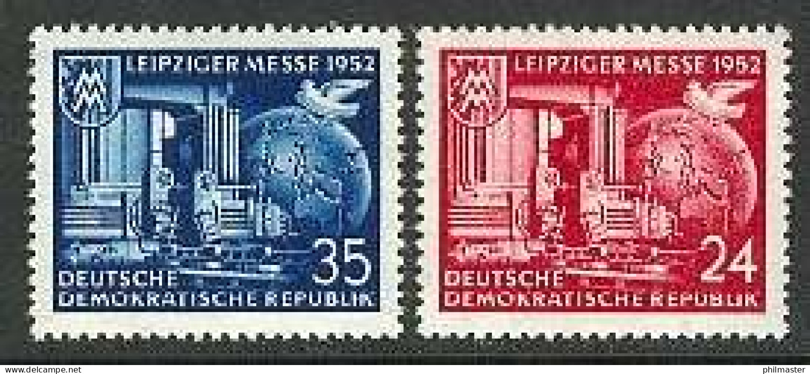 315-316 Leipziger Messe 1952, Satz Postfrisch ** - Neufs