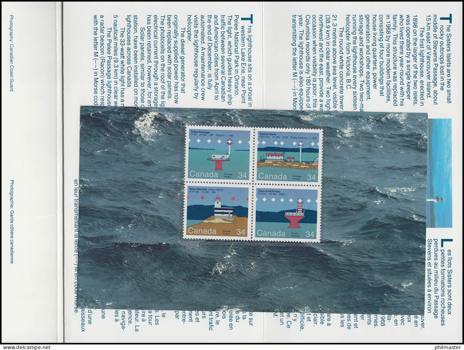 Kanada Leuchtturm-Zusammendruck 1987 **/MNH Im Amtlichen Folder - Schiffahrt
