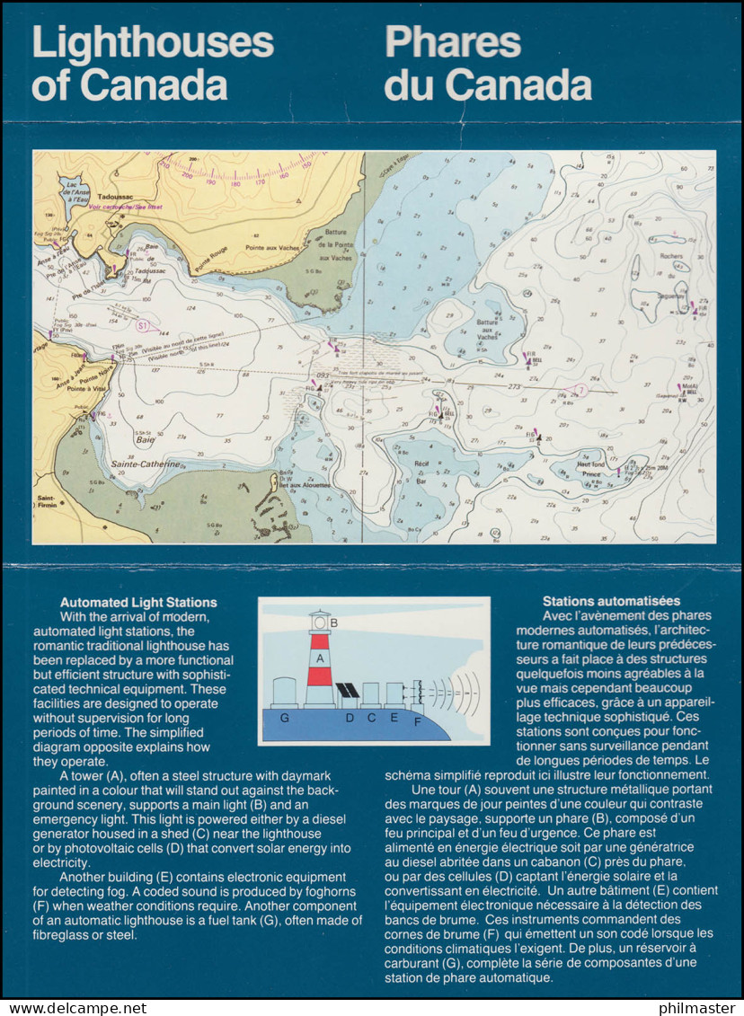 Kanada Leuchtturm-Zusammendruck 1987 **/MNH Im Amtlichen Folder - Maritime