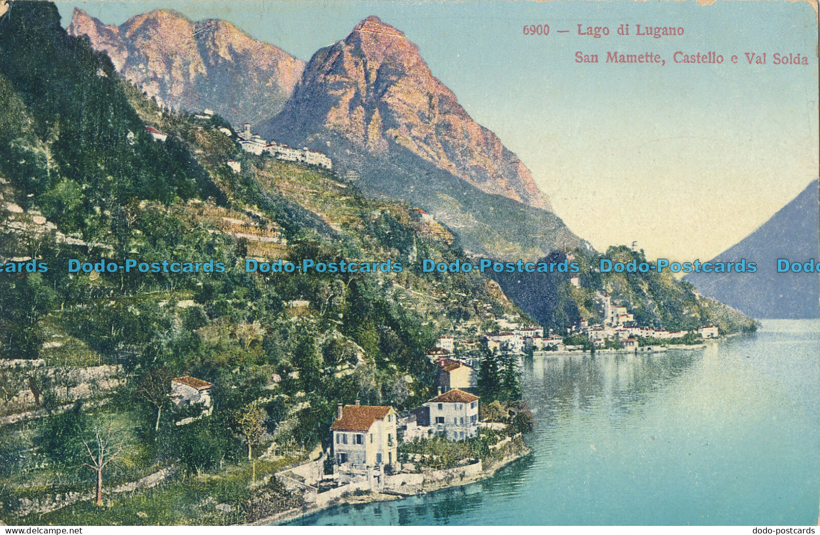 R008685 Lago Di Lugano. San Mamette. Castello E Val Solda. Colortype. 1909 - Monde