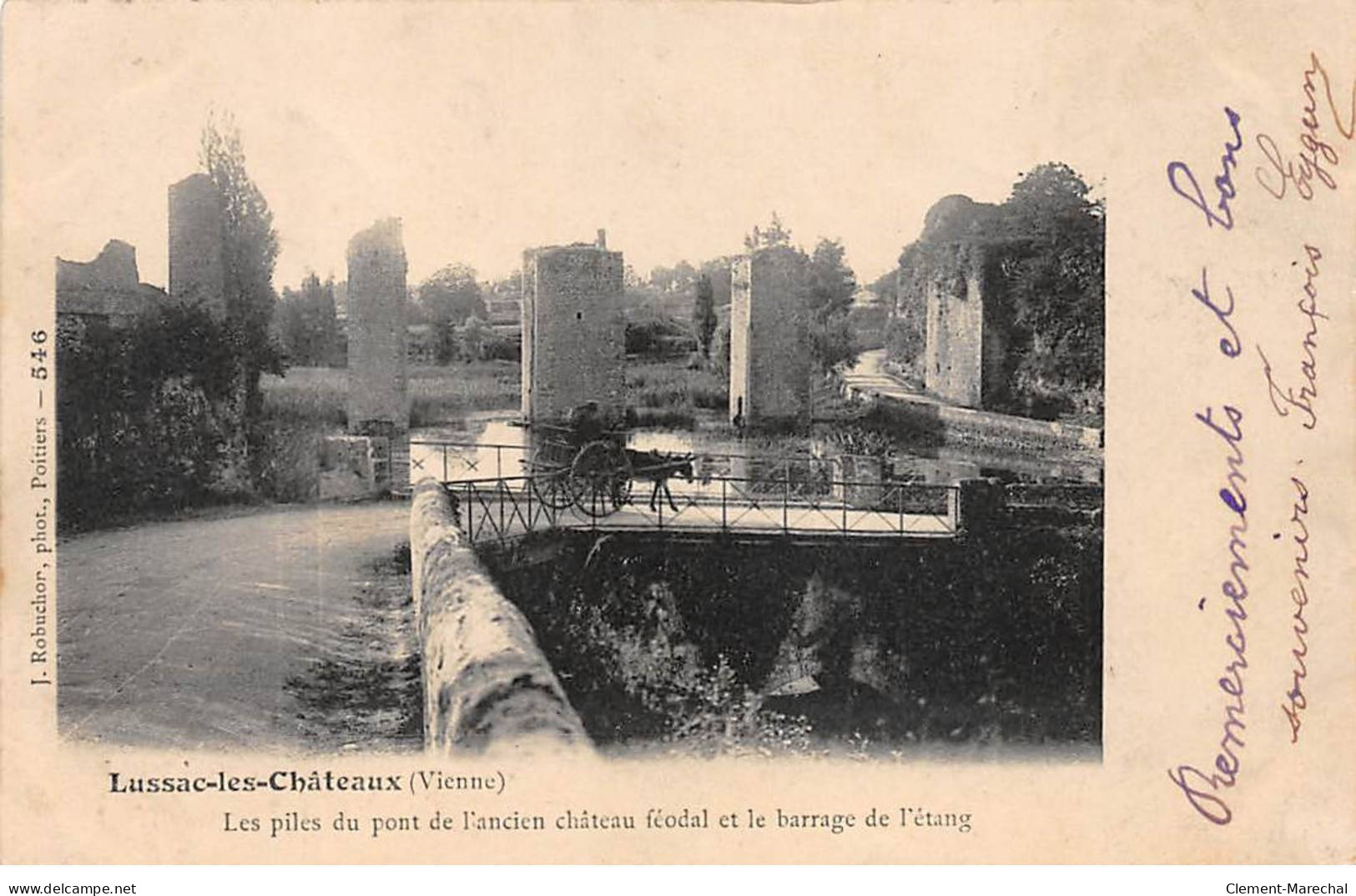 LUSSAC LES CHATEAUX - Les Piles Du Pont De L'ancien Château Féodal Et Le Barrage De L'Etang - Très Bon état - Lussac Les Chateaux