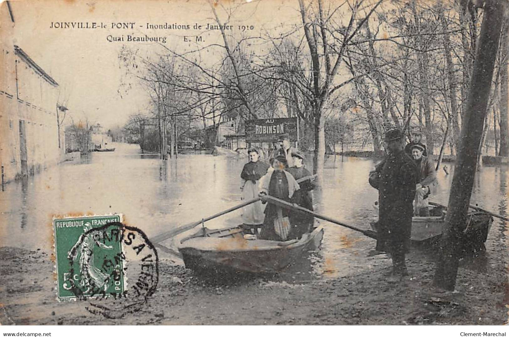 JOINVILLE LE PONT - Inondations 1910 - Quai Beaubourg - état - Joinville Le Pont